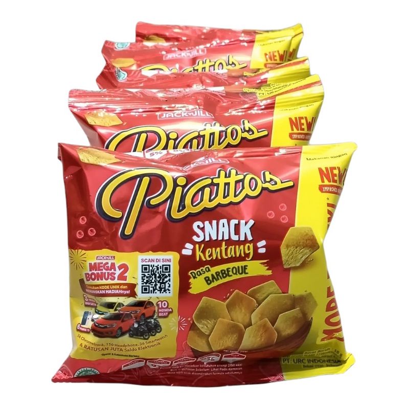 

PIATTOS Snack Kentang Rasa Barbeque 20 gram (1 renceng isi 10 pcs)