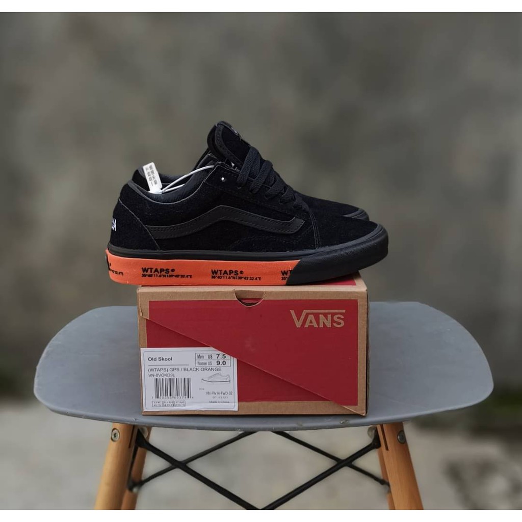 SEPATU VANS OLD SKOOL WTAPS GPS BLACK ORIGINAL 40-43