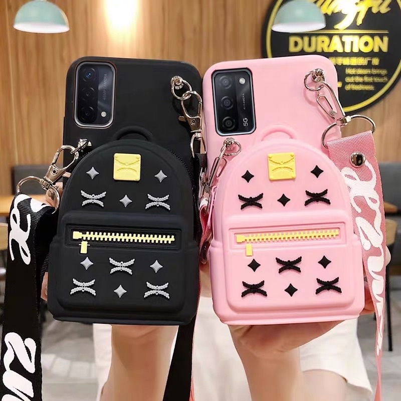 VIVO Y11 Y12 Y12i Y15 Y17 Y12S Y20 Y20i Y20S Y30 Y30i Y50 SOFT CASE SILIKON BONEKA KARTUN DOMPET KOIN COIN + TALI GANTUNGAN HP BISA SELEMPANG WALLET STRAP