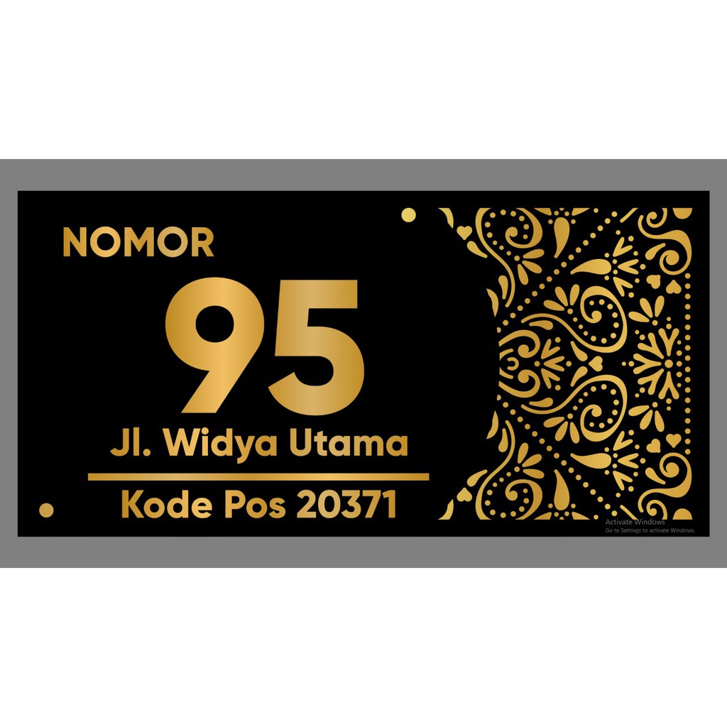 nomor rumah batik emas