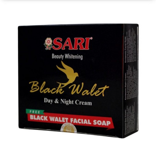 ⭐BAGUS⭐ SARI COSMETICS WHITENING BLACK WALET SERIES | Facial Soap / Sabun / Day / Night Cream