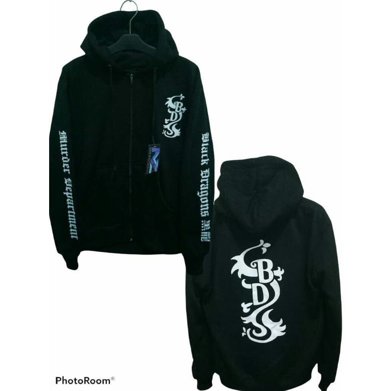 Sweater Hoodie Black Dragon Anime Tokyo JUMBO/ JAKET SWEATER HOODIE PRIA ANIME BLACK DRAGON TERBARU 