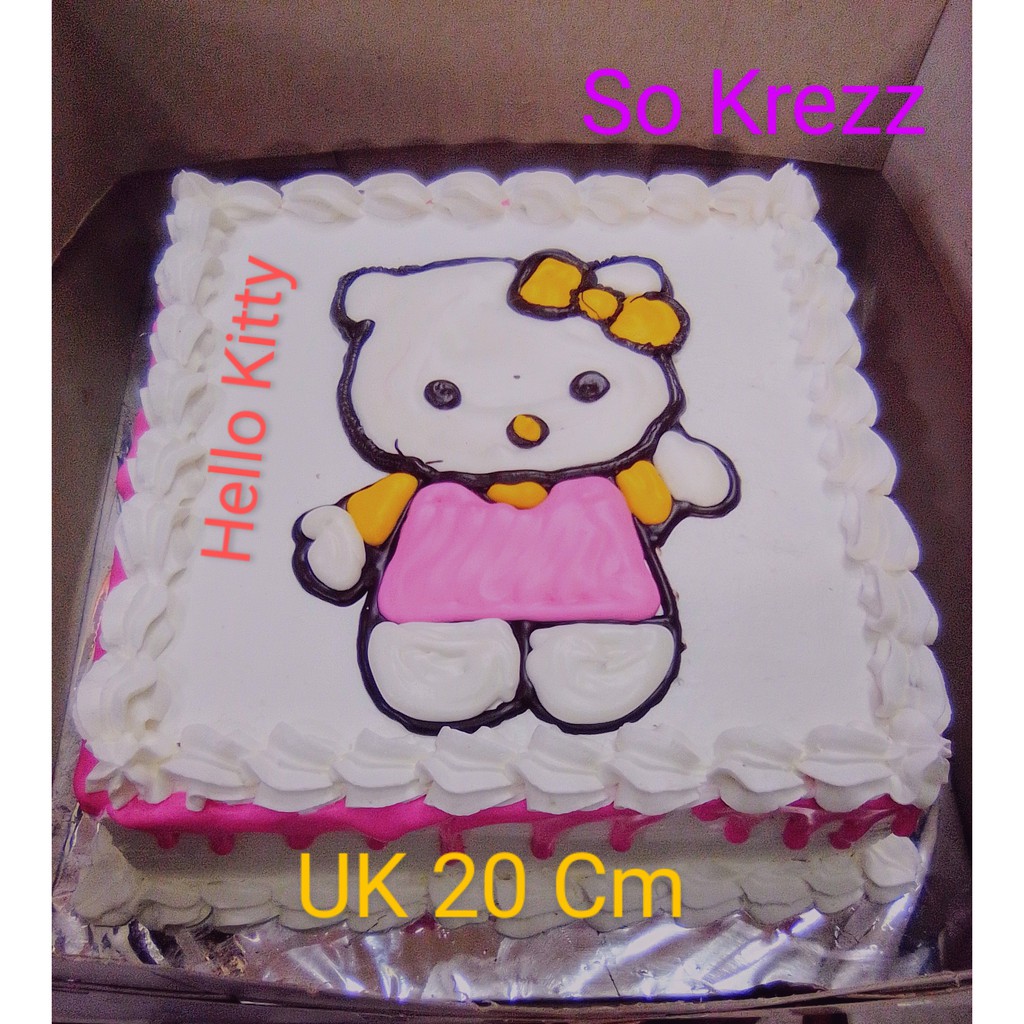 

Kue ulang tahun/ultah karakter hello Kitty/kue ultahanak/kue ultah bolu cake/kue ultah bolu Surabaya