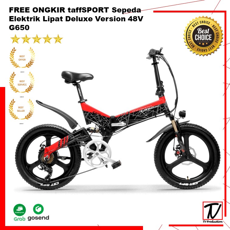 FREE ONGKIR Lankeleisi Sepeda Elektrik Lipat Smart Moped Deluxe Version 48V G650