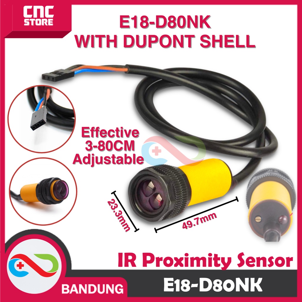 E18-D80NK SENSOR JARAK ADJUSTABLE INFRARED SENSOR SWITCH 3-80CM PROXIMITY DETECTION RANGE DISTANCE