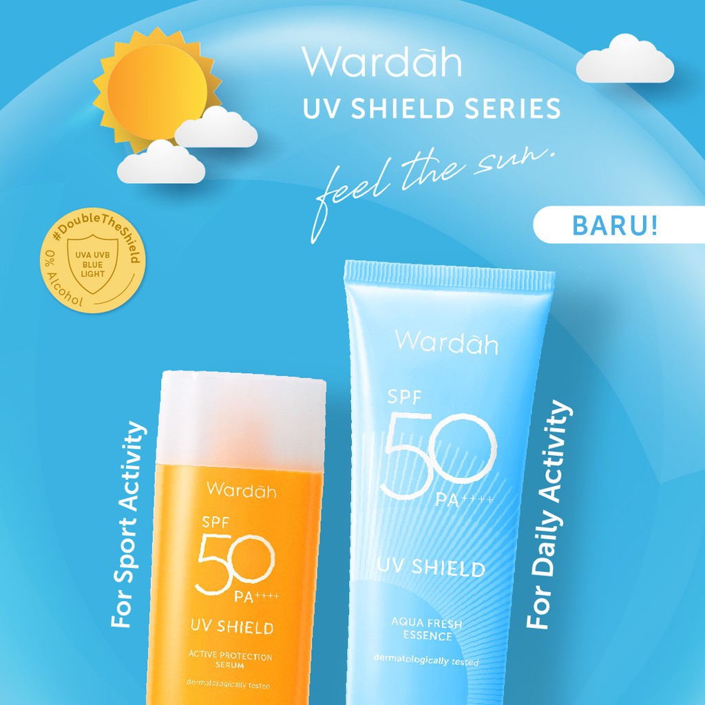 WARDAH UV Shield Aqua Fresh Essence | Wardah UV Shield Protection Serum | UV SHIELD LIGHT MATTE SUN STICK SPF 50 PA++++ |Sunscreen by AILIN