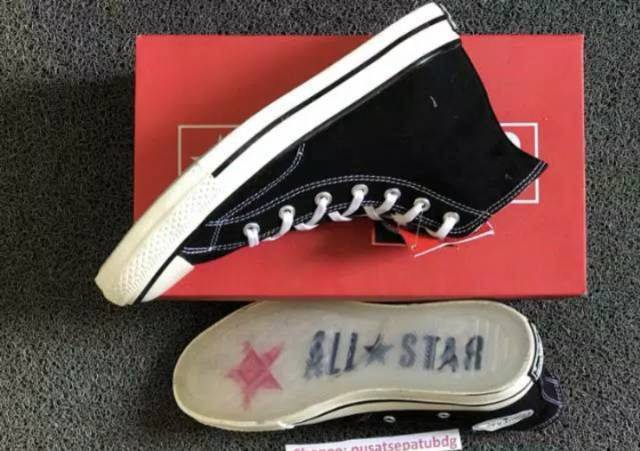 OBRAL SEPATU CONVERSE 70S HIGH X OFF WHITE GLOSSY BLACK WHITE PREMIUM