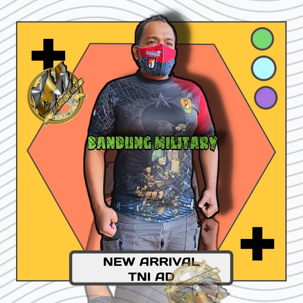 COD TERBARU 2022 Kaos Baju Jersey Drifit Pendek TNI AD Kombinasi Printing Sublim Gowes Olahraga Acad
