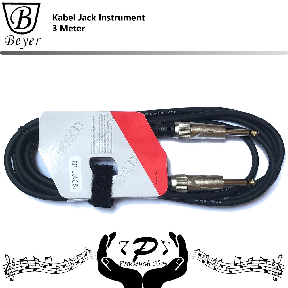 Kabel Jack 3 Meter Instrument Musik Gitar Bass Keyboard Low Noise