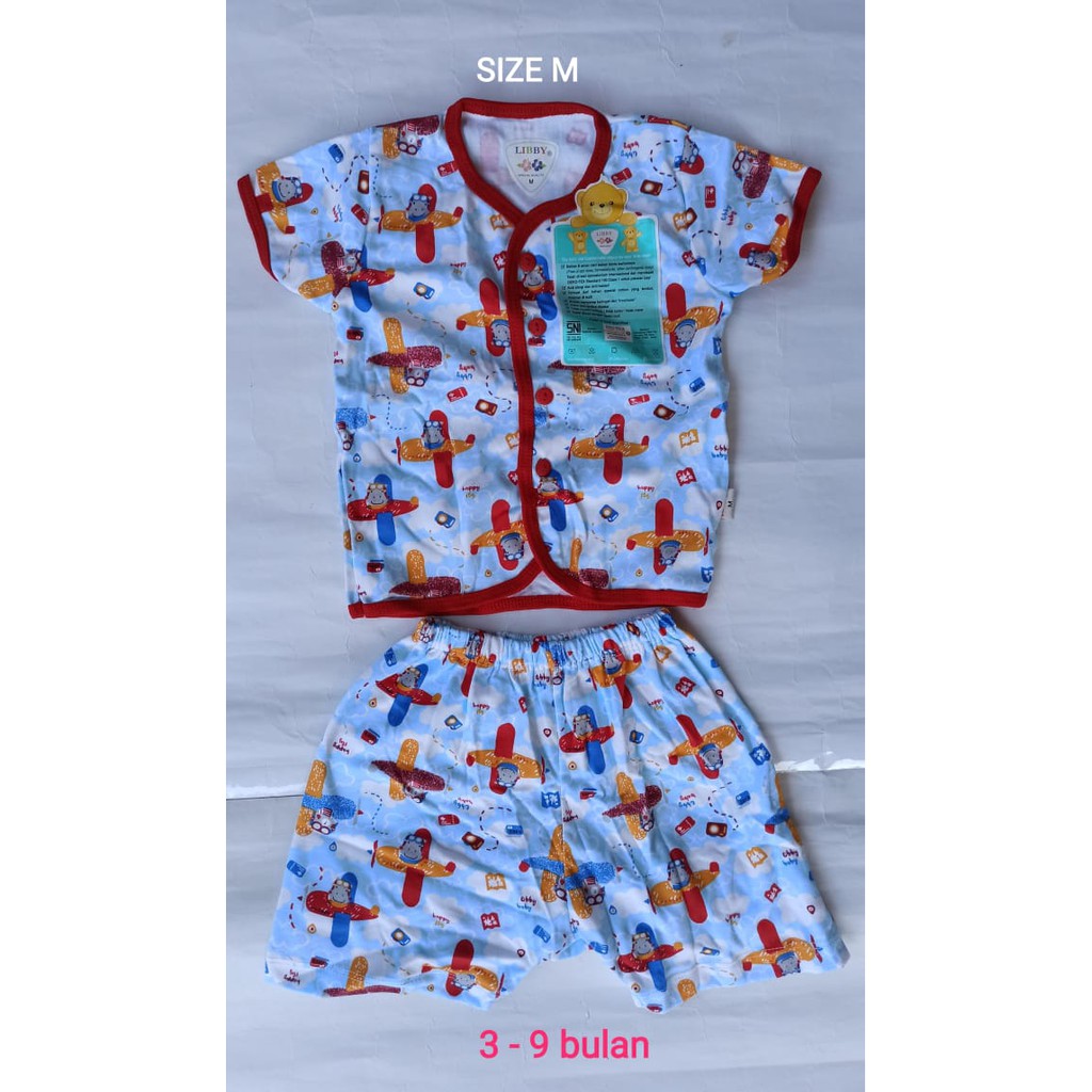 Libby ~ 1 Pcs Stelan Pendek Untuk Bayi ( Lengan Pendek ) 3 - 9 Bulan, Bahan Berkwalitas ~ Sahabi