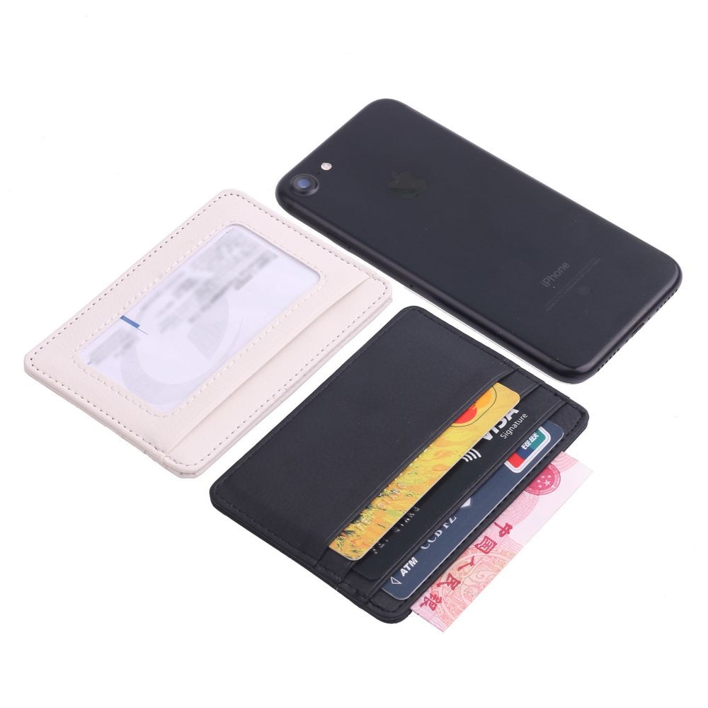 Dompet Kartu Bahan Kulit ID Card Holder Simpan ATM, Credit Card, EMoney, Trans jakarta, Akses Masuk dst  Slim pria wanita TRASSORY Men Women Durable Slim Simple Travel Lichee Leather Bank Business ID Card Wallet Holder Case with Coin Purse