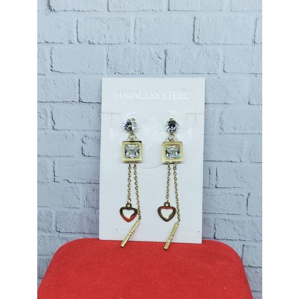 ANTING TITANIUM KOREA 2 LAYER GOLD ANTING TUSUK PREMIUM STAINLESS STEEL ANTI KARAT ANTI HITAM ANTI A