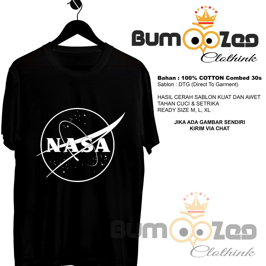Kaos NASA Warna Hitam