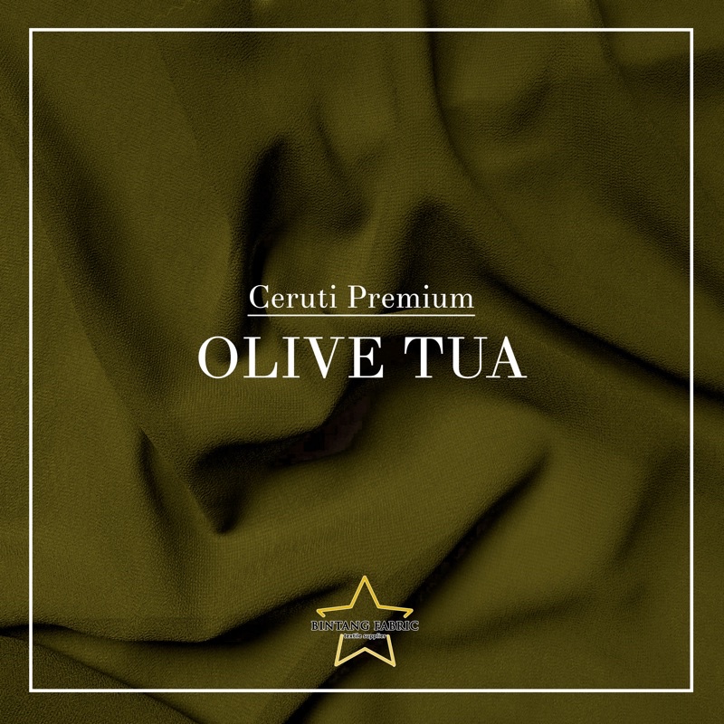 Bahan Kain Ceruti Ceruty Baby doll Premium 1/2 meter-Olive Tua
