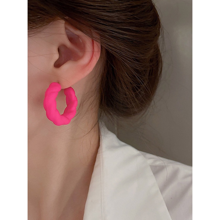 Anting Stud Bentuk C Bahan Akrilik Resin Transparan Untuk Wanita