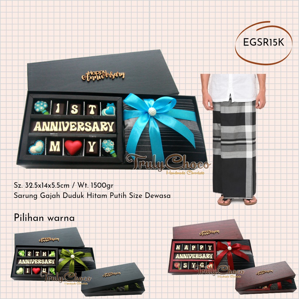 

Kado Anniversary Paket Cokelat dan Sarung