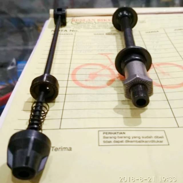 QUICK RELEASE SEPEDA AS RODA BELAKANG AJA KOMPLIT AS QR PLUS AS BOLONG SESUAI FOTO