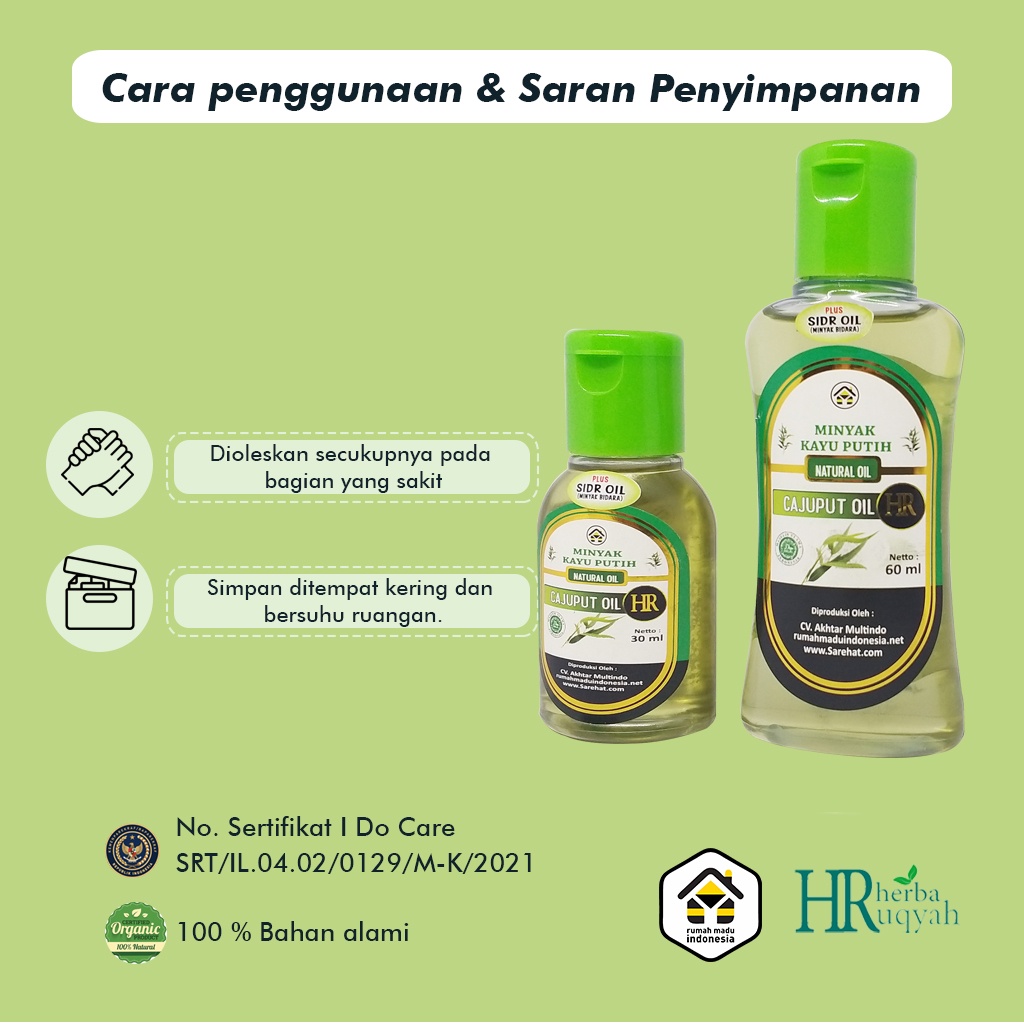 Minyak Kayu Putih Asli Murni Plus Bidara Oil