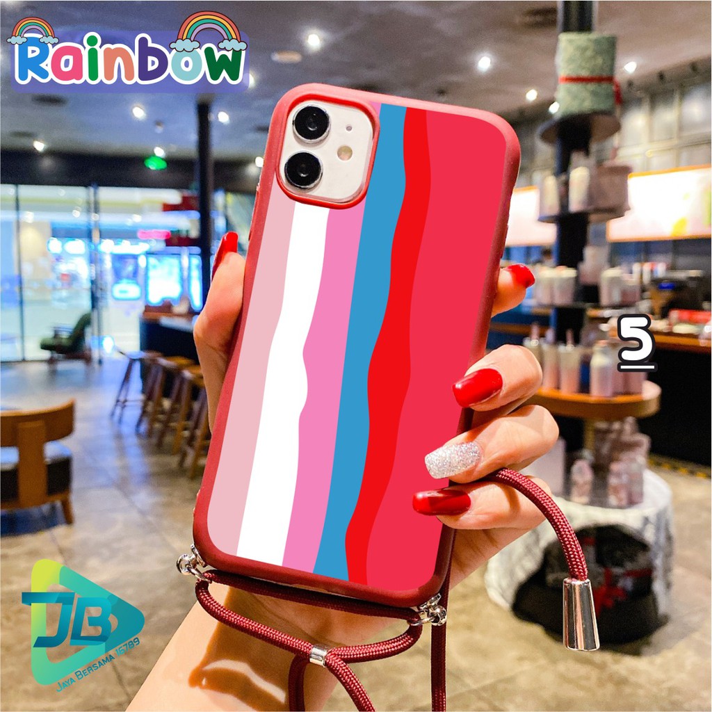 SOFTCASE SLINGCASE TALI LANYARD CANDY RAINBOW OPPO VIVO XIAOMI SAMSUNG REALME IPHONE ALL TYPE JB4764