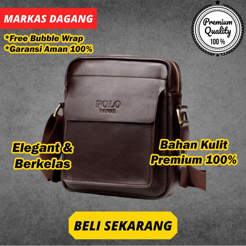TAS SELEMPANG PRIA TAS BAHU COWOK TAS KULIT PRIA TAS SELEMPANG COWOK SLINGBAG POLO FANKE - M SIZE