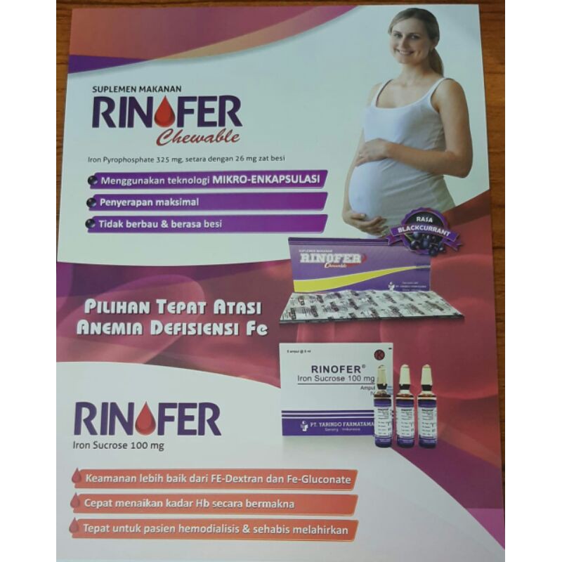 RINOFER  Cheweble - penambah darah bentuk tablet kunyah