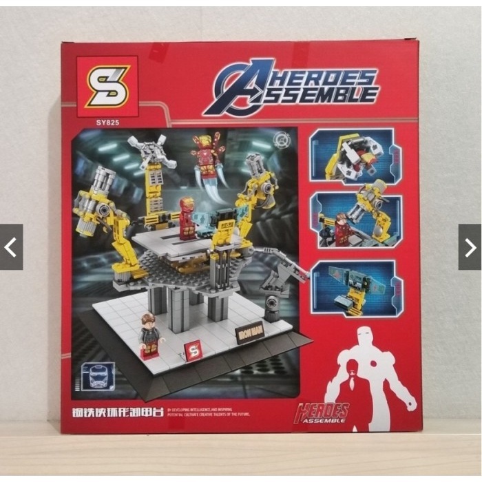 [COD] MAINAN BRICK SEMBO AVENGERS IRONMAN LAB SY 825 GANTRY ARMOR MECH