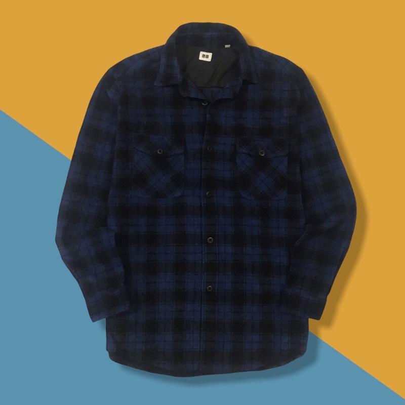FLANEL UNIQLO BAHAN TEBAL WOL//SECOND ORIGINAL SIZE XL