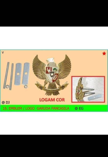 Logo/ emblem grill dan plat nomor Garuda Pancasila mobil universal