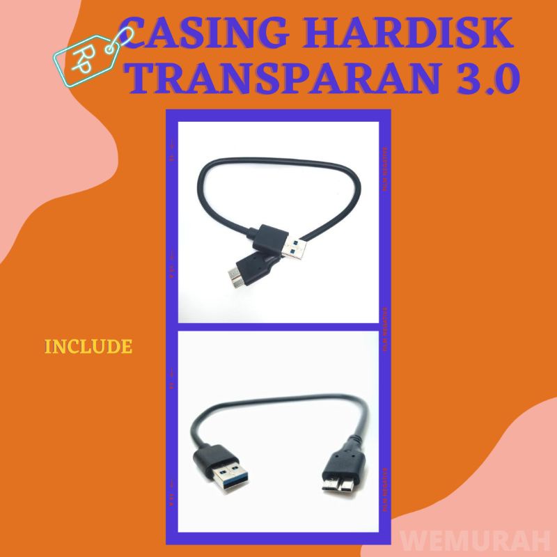 Casing Hardisk Laptop Transparan 3.0 - Casing ssd