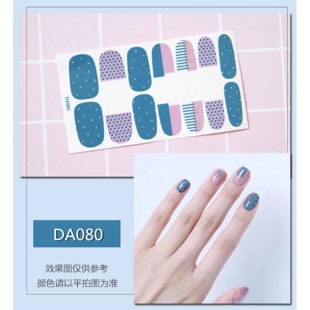 sticker kuku stiker kuku nail art kuku palsu hijau series th