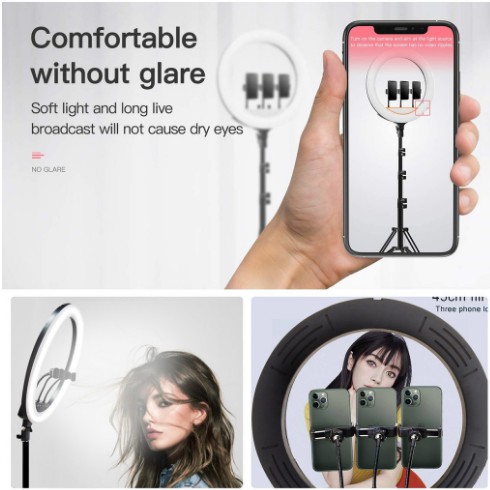 Lampu BULAT LED 45CM Ring Light Studio For Selfie MakeUp Vlog Tiktok Live Lampu Ringlight