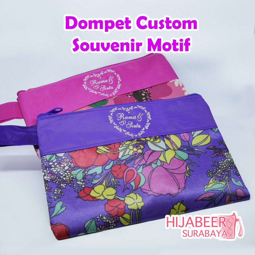 Dompet Motif Custom Souvenir / Dompet Sablon Souvenir / Dompet Kosmetik Souvenir Murah - Dompet Souvenir