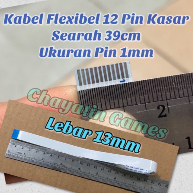 Kabel Flexibel 12 Pin Kasar Searah Panjang Sesuai Varian - Ukuran Pin 1 mm