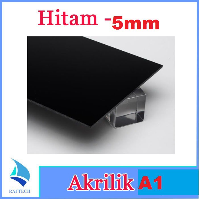 Akrilik / Acrylic A1 Hitam Pekat Tebal 5mm Acrylic Marga Cipta