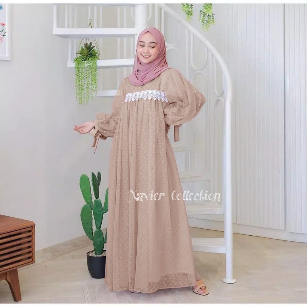 XVC - PROMO MAXI DRESS / READY STOCK LANGSUNG ORDER SAJA/ MAXI CHIKITA / MAXI IVORY/ MAXI IVORA/MAXI MIKAYLA / maxi nuraini-IVORY MOCCA