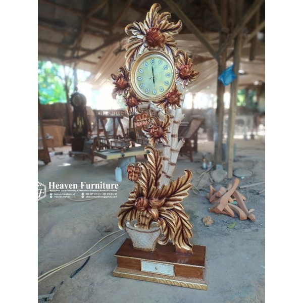 Jam hias kayu jati jepara