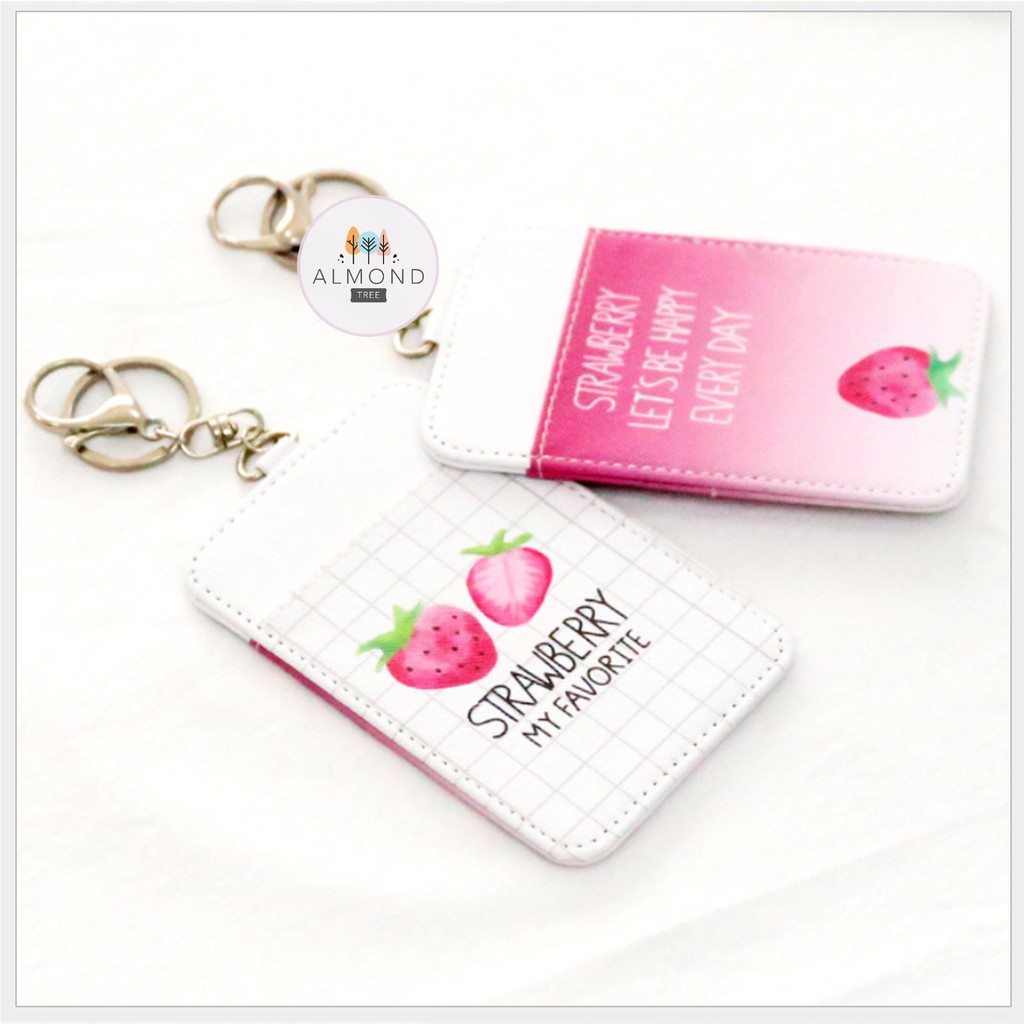

Name Tag Holder / ID Card / Card Holder / Bus Card Strawberry