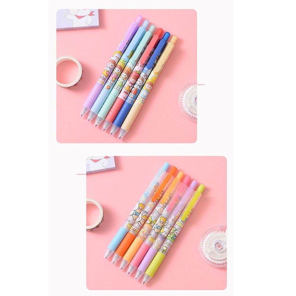 Popular Black Gel Pen Multicolor Peluru 0.5mm Lucu