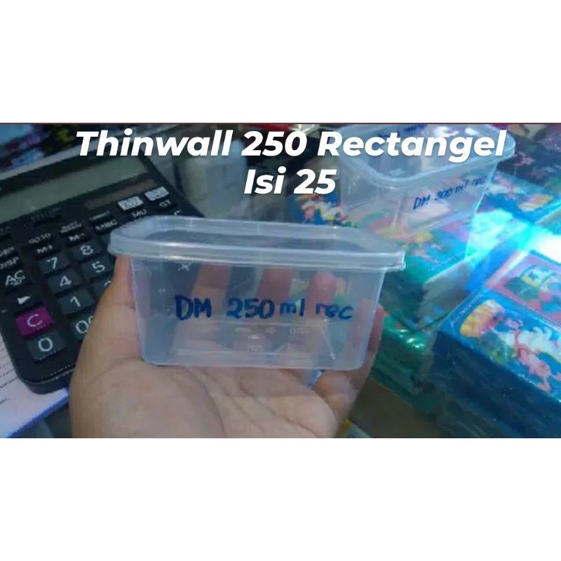 Thinwall 250ml isi 25 x 16 pack = 1 dus 250 ml DM kotak panjang Kotak Makan Dessert Box Rectangel Food Kontainer Wadah