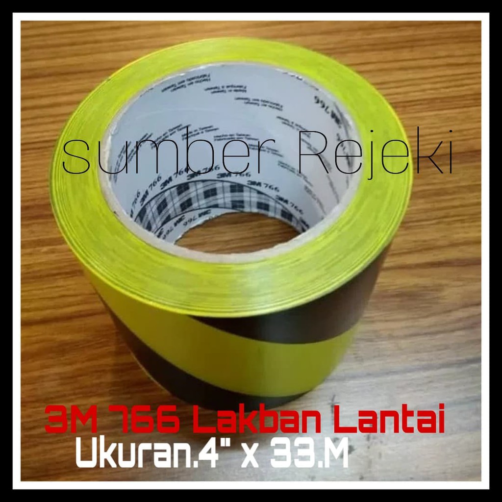 

3m Ploor Marking Tape 766 Yellow-Blcak Ukuran 4"inchi x 33m Lakban 3M
