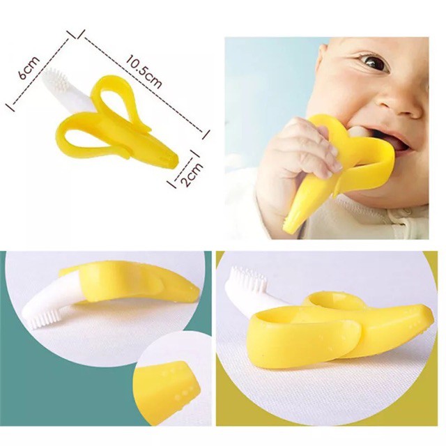 Kiarashafa - Baby Banana Teething Toothbrush / Sikat Gigi Bayi / Sikat Gigi Anak Unik Bentuk Pisang