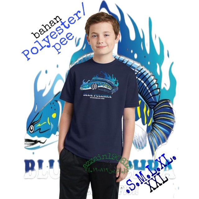 kaos anak channa blue pulchra/snakehead/andrao/stewarti/limbata/auranti/maru/pulchra/barca/marulioid