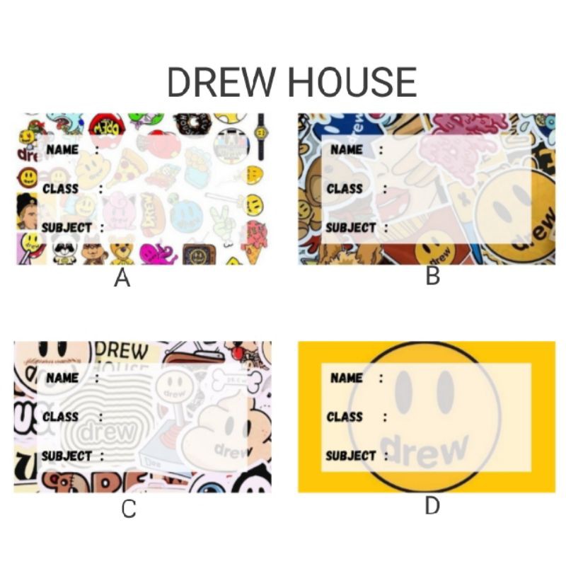 

Sticker back to school/Sticker label nama Drew House termurah (isi 33 pcs)
