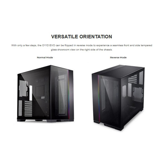 Casing LIAN LI O11 DYNAMIC EVO GREY - TEMPERED GLASS FRONT &amp; LEFT