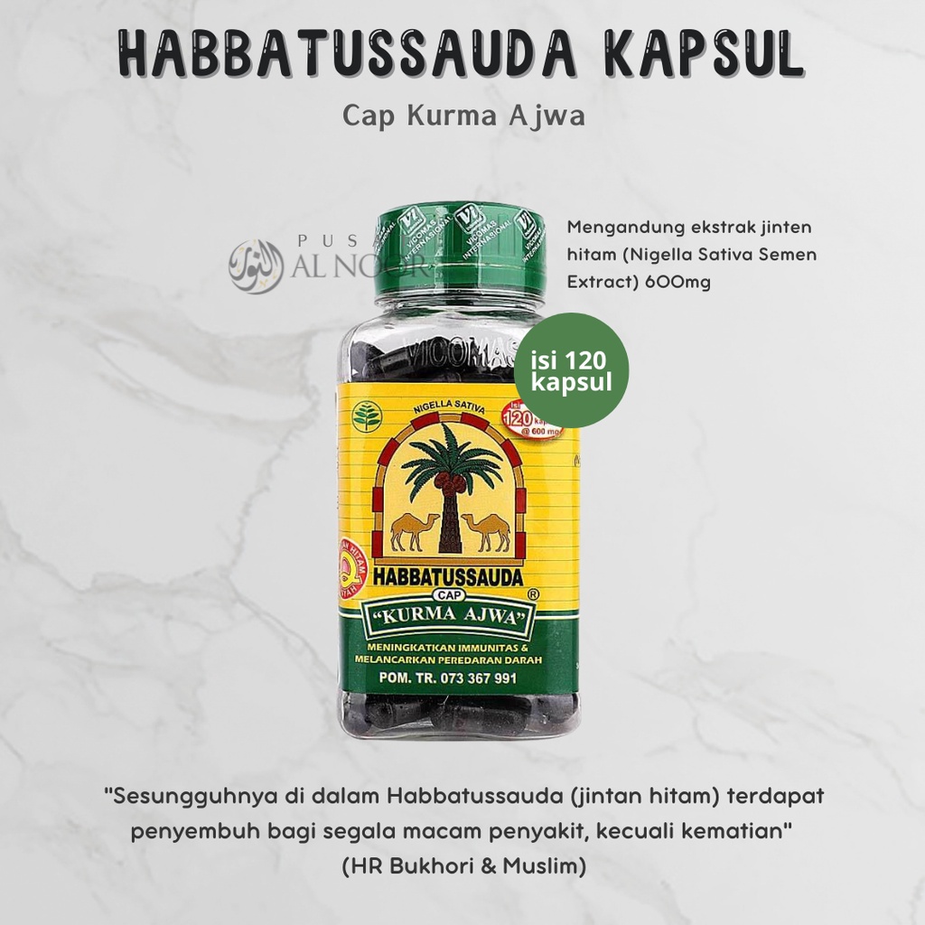 Habbatussauda Cap "Kurma Ajwa" - Pusat Grosir Al Noor