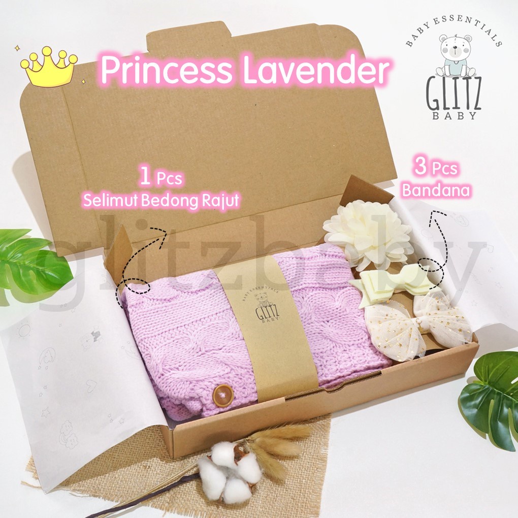 Gift Set Hampers Bayi Perempuan Kado Lahiran Newborn - Glitz Baby Glitzaksesoris-Princess Lavender C
