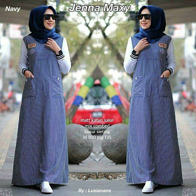 BAJU GAMIS JENNA DRESS CASUAL / PAKAIAN WANITA HIJAB / DRESS HIJAB