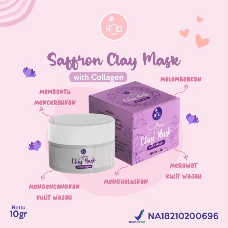 HIEL BEAUTY - Sleeping Mask Clay Mask Ceramide Centella Saffron Mugwort Honey Propolis | Masker Wajah Pelembab Pencerah Pemutih Bekas Jewata Noda Hitam Flek Kusam Kering Anti aging