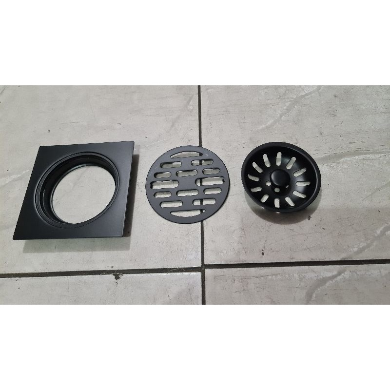 floor drain / saringan got stainless hitam black