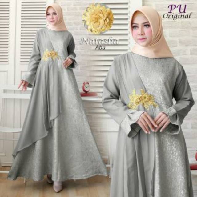 Gamis pesta natasha bhan jacquard glitter